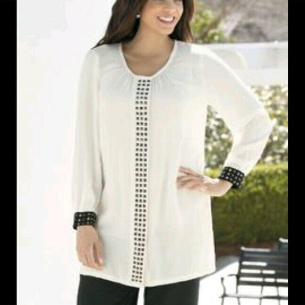 Ulla Popken Studded Glory Tunic Blouse
